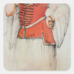 Pegatina Cuadrada Mujer griega o turca