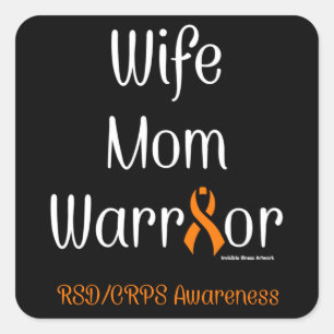 Pegatina Cuadrada Mujer guerrera... RSD/CRPS