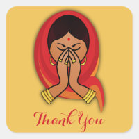 Mujer hindú en Namaste Pose gracias