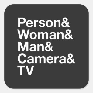 Pegatina Cuadrada Mujer hombre cámara TV reconocimiento presidencial