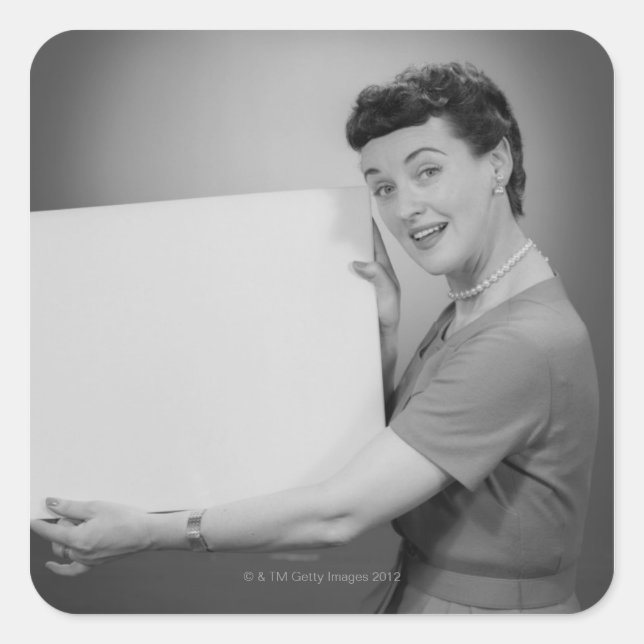 Pegatina Cuadrada Mujer madura (Anverso)