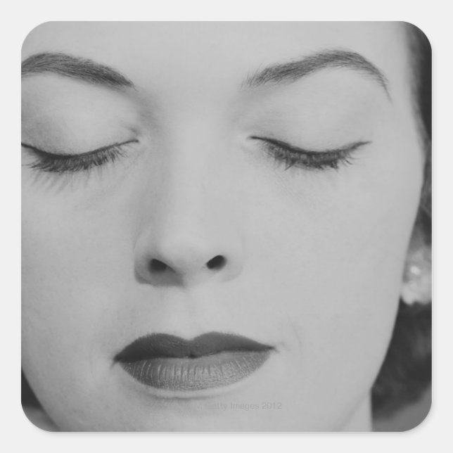 Pegatina Cuadrada Mujer madura 2 (Anverso)