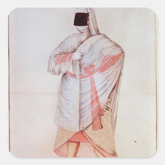 Pegatina Cuadrada Mujer turca (Anverso)