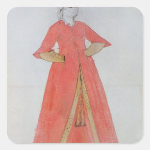 Pegatina Cuadrada Mujer turca