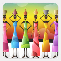 Mujeres africanas con alfarería en la cabeza