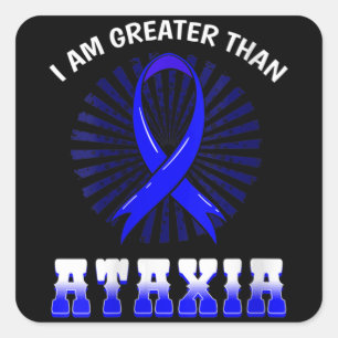 Pegatina Cuadrada Mujeres Ataxia Conciencia Rótulo neurológico Hemia