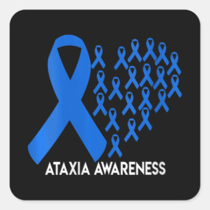 Pegatina Cuadrada Mujeres Ataxia Sensibilización Cinta azul Gift V-N