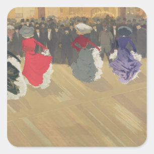 Pegatina Cuadrada Mujeres bailando canas
