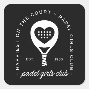 Pegatina Cuadrada Mujeres club de pádel jugadoras femeninas