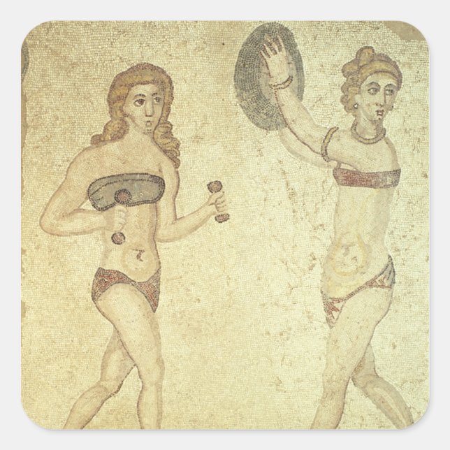 Pegatina Cuadrada Mujeres en 'bikinis' (Anverso)