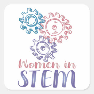 Pegatina Cuadrada Mujeres en STEM