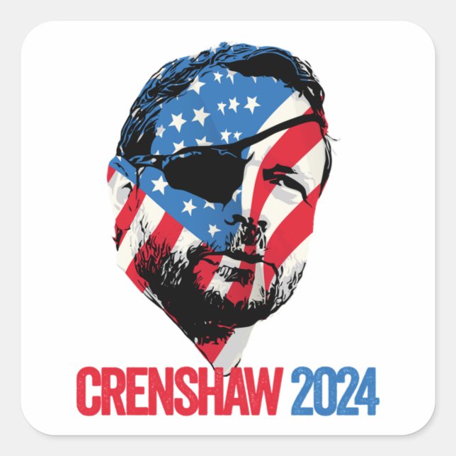 Pegatina Cuadrada Mujeres Hombres Dan Crenshaw 2024 Sostienen Estas  (Anverso)