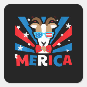 Pegatina Cuadrada Mujeres Merica Goat