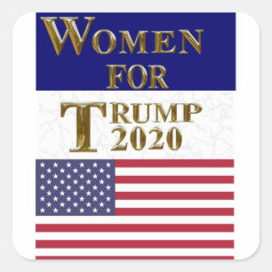 PEGATINA CUADRADA MUJERES PARA TRUMP 2020