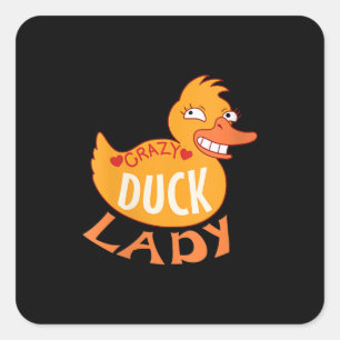 Pegatina Cuadrada Mujeres Pato Dama Regalo Duckling Y Ducky