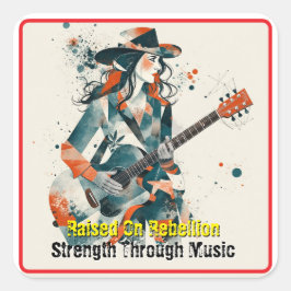 Pegatina Cuadrada Mujeres personalizables Resumen arte Inspirador