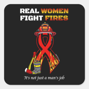 PEGATINA CUADRADA MUJERES REALES LUCHAN CONTRA LOS INCENDIOS