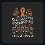 Pegatina Cuadrada Multiple Sclerosis Butterfly Ribbon World Ms Day<br><div class="desc">multiple sclerosis butterfly ribbon world ms day</div>