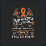 Pegatina Cuadrada Multiple Sclerosis Butterfly Ribbon World Ms Day<br><div class="desc">multiple sclerosis butterfly ribbon world ms day</div>