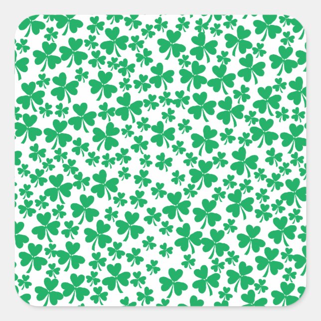 Pegatina Cuadrada Múltiples Shamrock (Anverso)