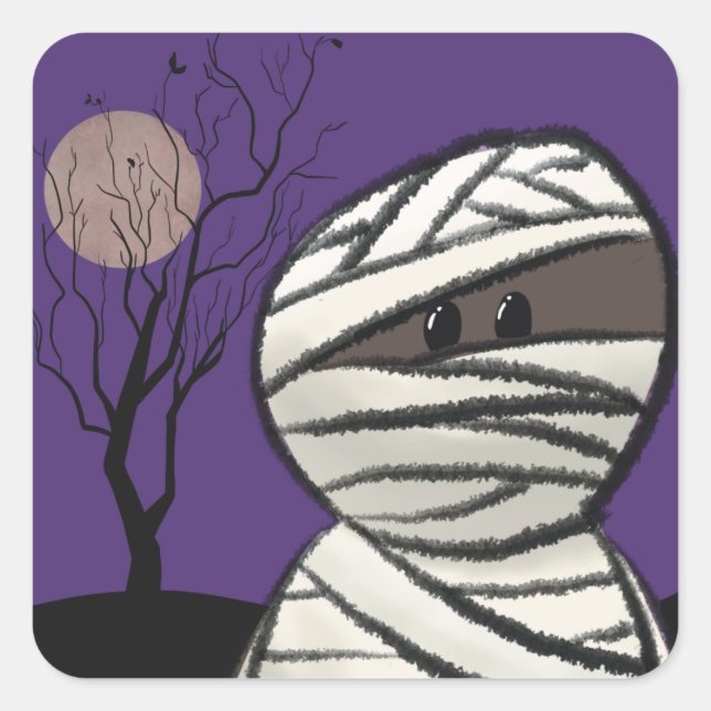 Pegatina Cuadrada Mummy (Anverso)