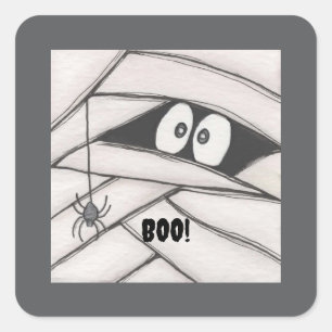 Pegatina Cuadrada Mummy dice