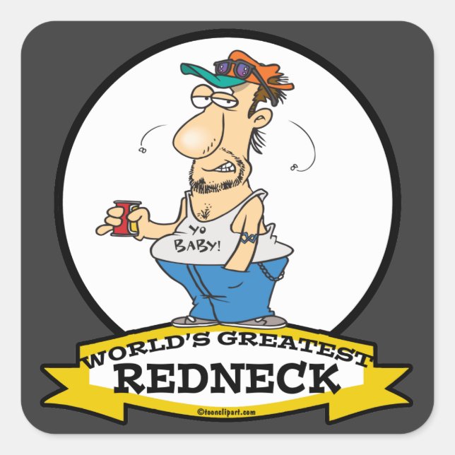 PEGATINA CUADRADA MUNDIAL MAYOR PERSONALIZADO DE REDNECK II (Anverso)