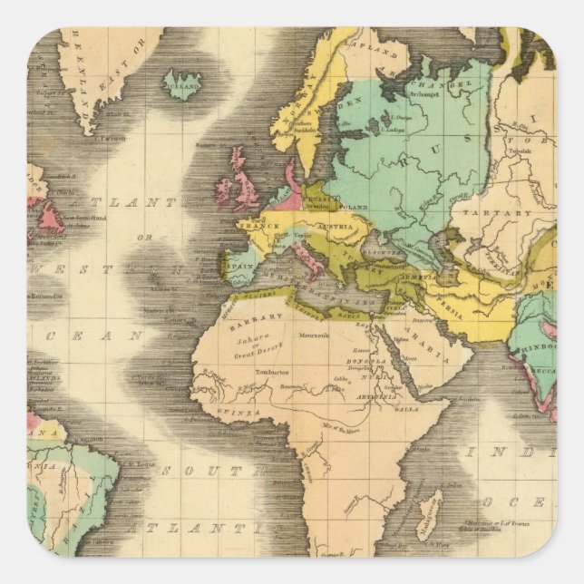 Pegatina Cuadrada Mundo 6 (Anverso)