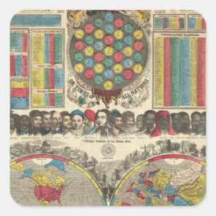 Pegatina Cuadrada Mundo A Una Vista