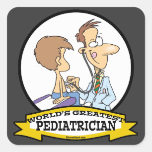 PEGATINA CUADRADA MUNDO MAYOR PERSONALIZADO DE HOMBRES PEDIATRICANOS