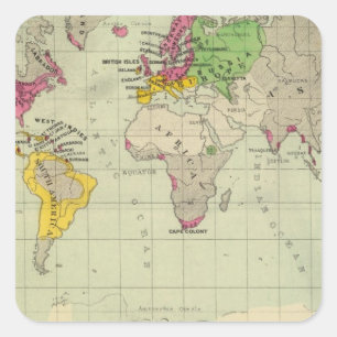 Pegatina Cuadrada Mundo, misiones de Moravia