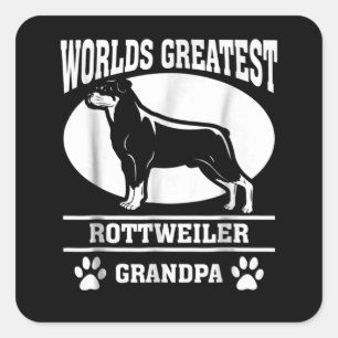 Pegatina Cuadrada Mundos creadores más rottweiler