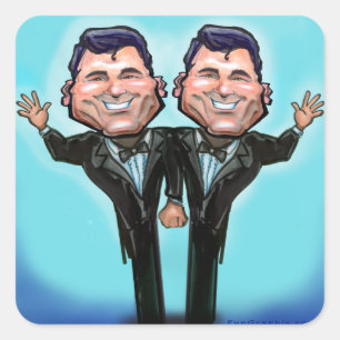 Pegatina Cuadrada Muñecas de pasteles Boda gay