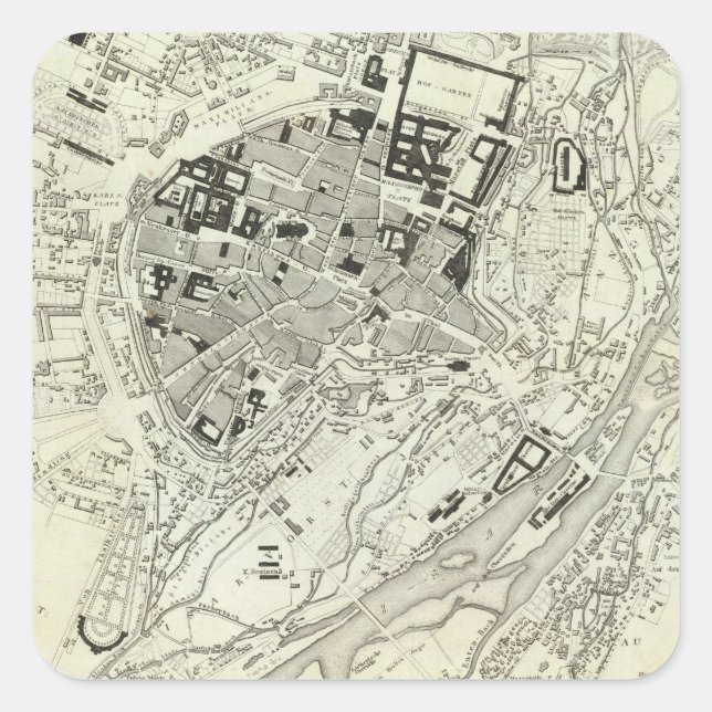 Pegatina Cuadrada Múnich, Alemania (Anverso)