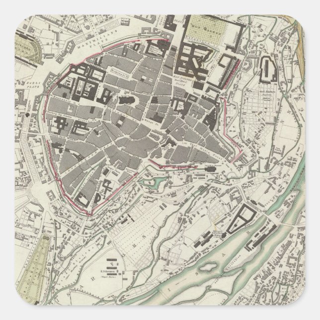 Pegatina Cuadrada Munich Muenchen (Anverso)