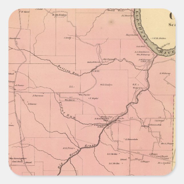 Pegatina Cuadrada Municipio de Clinton (Anverso)