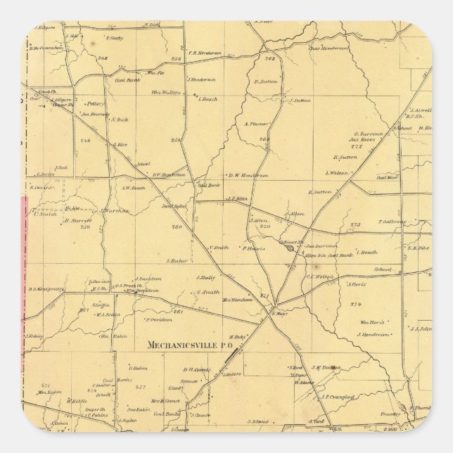 Pegatina Cuadrada Municipio de Irwin (Anverso)