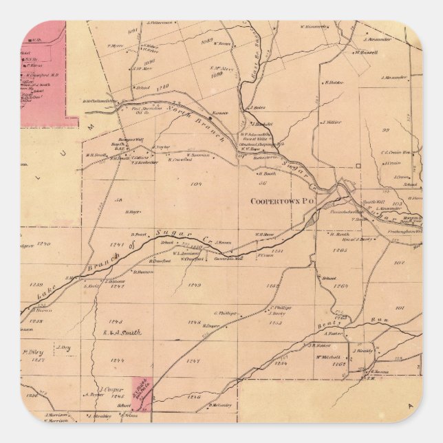 Pegatina Cuadrada Municipio de Jackson (Anverso)