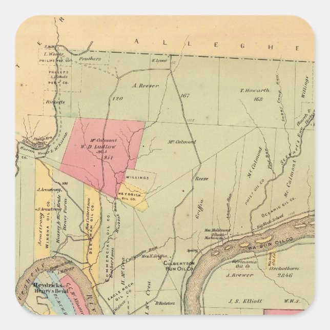 Pegatina Cuadrada Municipio de President (Anverso)