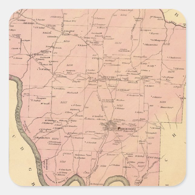 Pegatina Cuadrada Municipio de Rockland (Anverso)