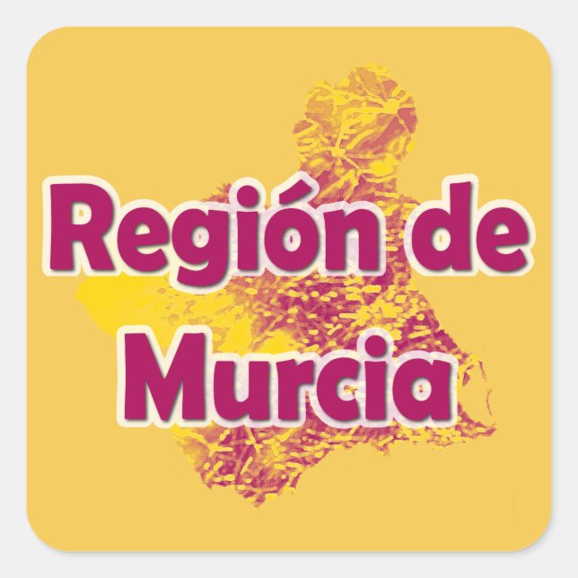 Pegatina Cuadrada Murcia (Anverso)