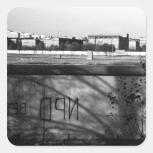 Pegatina Cuadrada Muro de Berlín vintage Alemania 1970