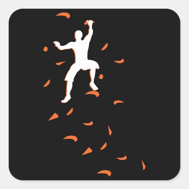 Pegatina Cuadrada Muro de escalada deportiva Boulder (Anverso)