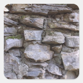 Pegatina Cuadrada Muro de piedra antiguo