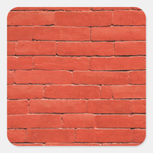 Pegatina Cuadrada Muro Naranja rojo