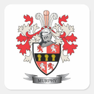 Pegatina Cuadrada Murphy-Coat-of-Arms