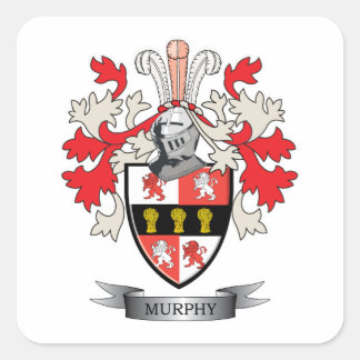 Pegatina Cuadrada Murphy-Coat-of-Arms