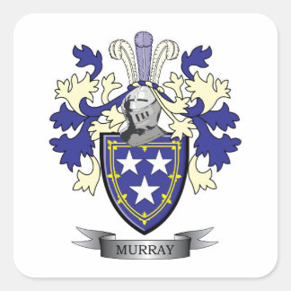 Pegatina Cuadrada Murray Family Crest Coat of Arms