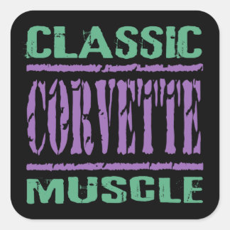 Pegatina Cuadrada Músculo Corvette clásico