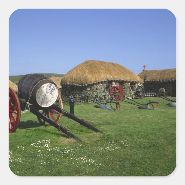 Pegatina Cuadrada Museo Skye, Kilmuir, Isla de Skye, Tierras Altas, (Anverso)
